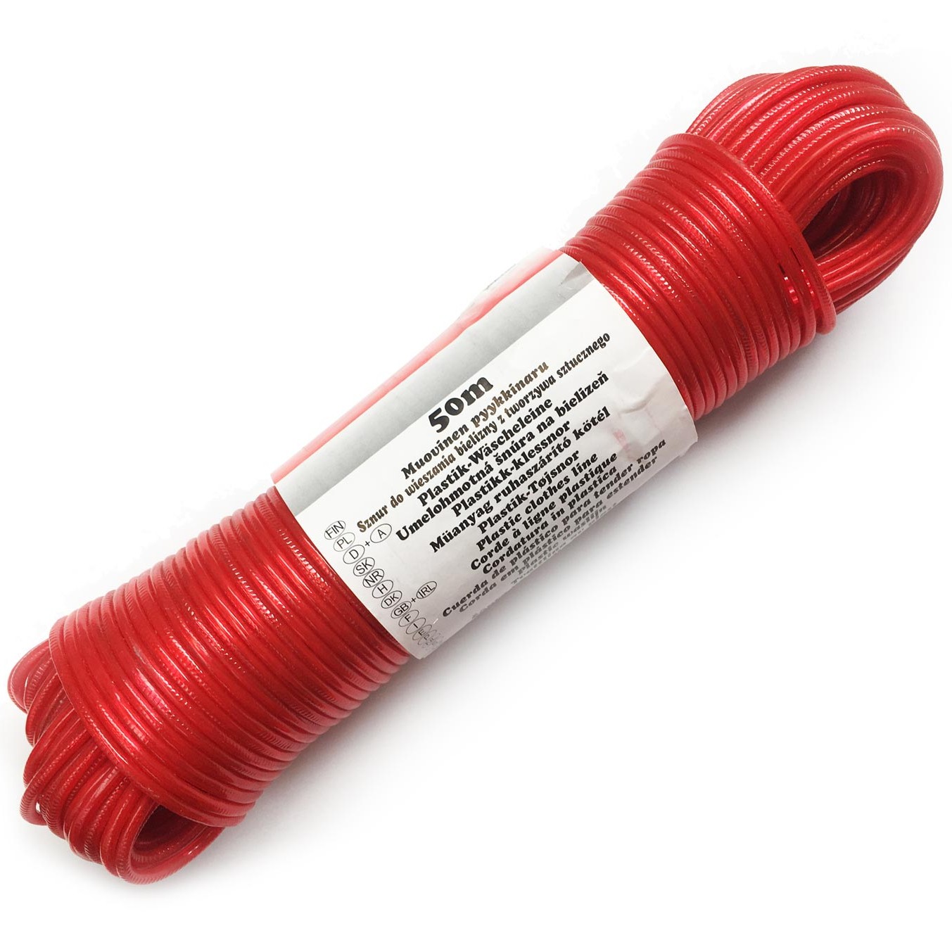 Washing Line Plastic Coated 50m - Red
