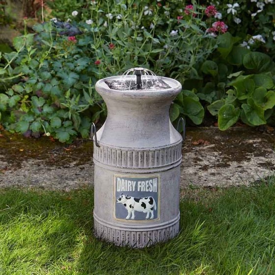 Smart Solar Milk Churn Water Feature