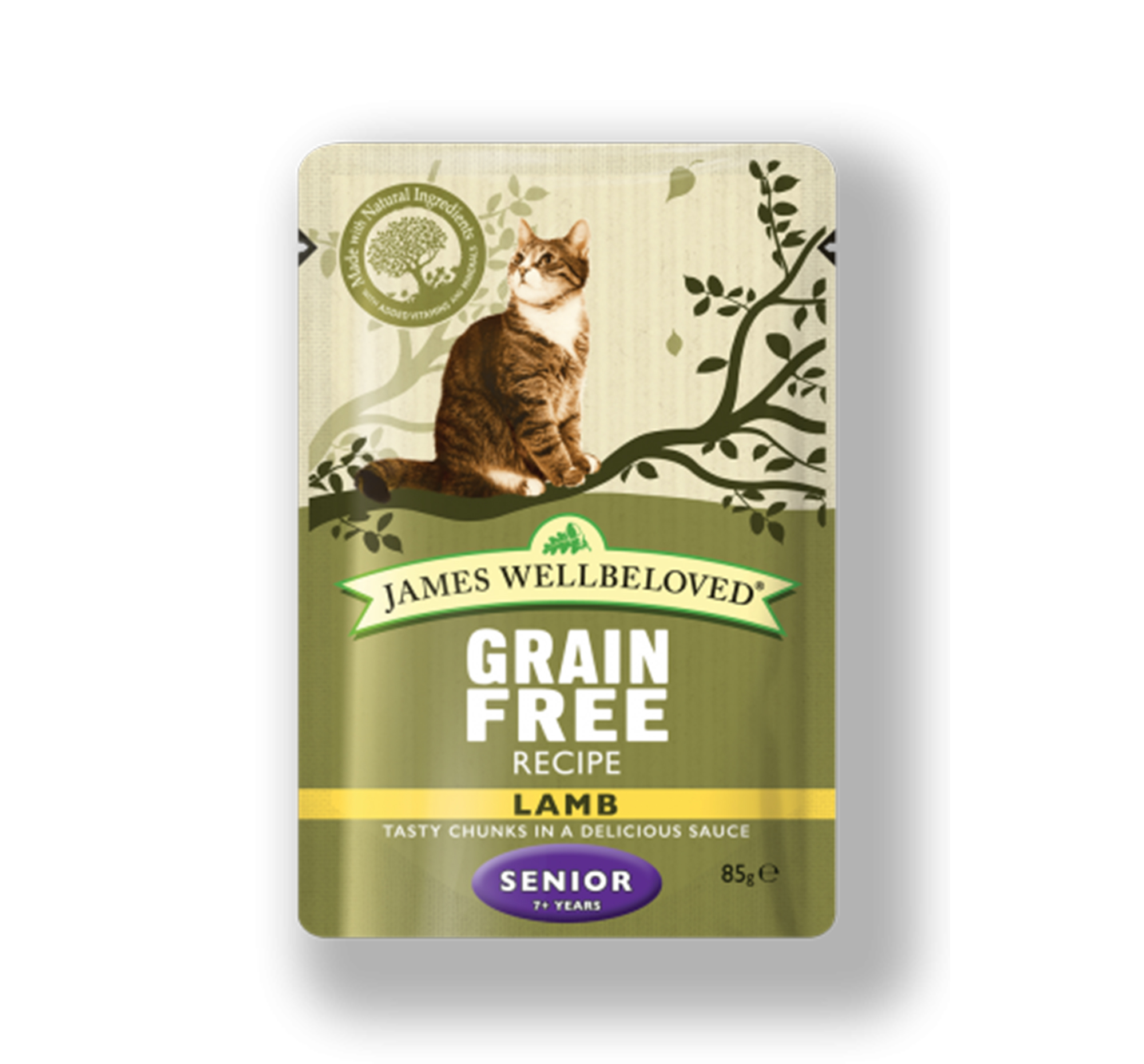 James Wellbeloved Cat Senior Wet Pouch Grain Free Lamb • Homeleigh Garden Centres