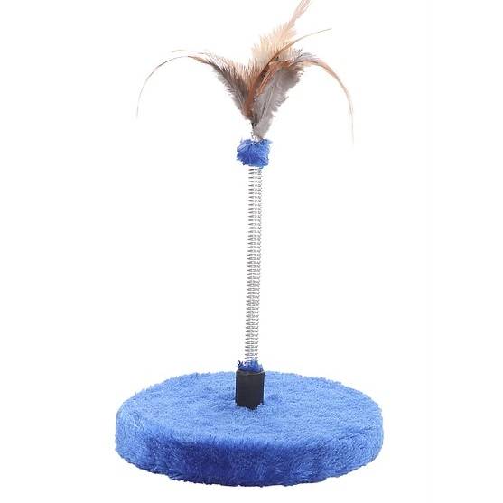 Cat Circus Blue Feather Spring Toy 22cm