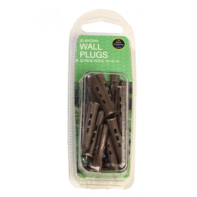 Garland Brown Wall Plugs Screw Sizes 101214 (20) • Homeleigh Garden