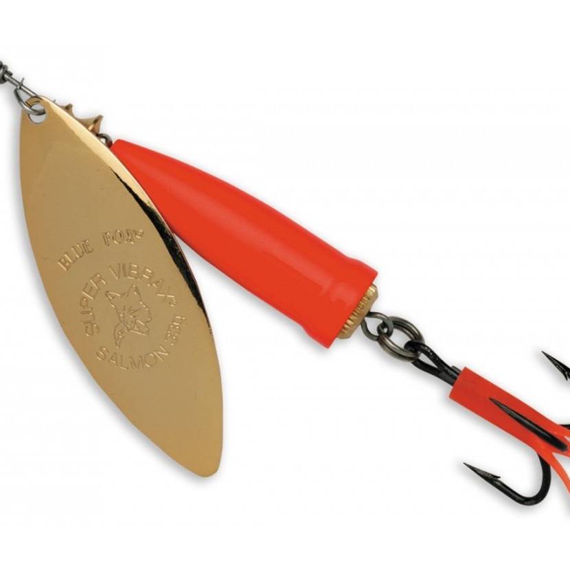 Blue Fox Super Vibrax Salmon Spinner 1-3/16 33g Gold Float Red 