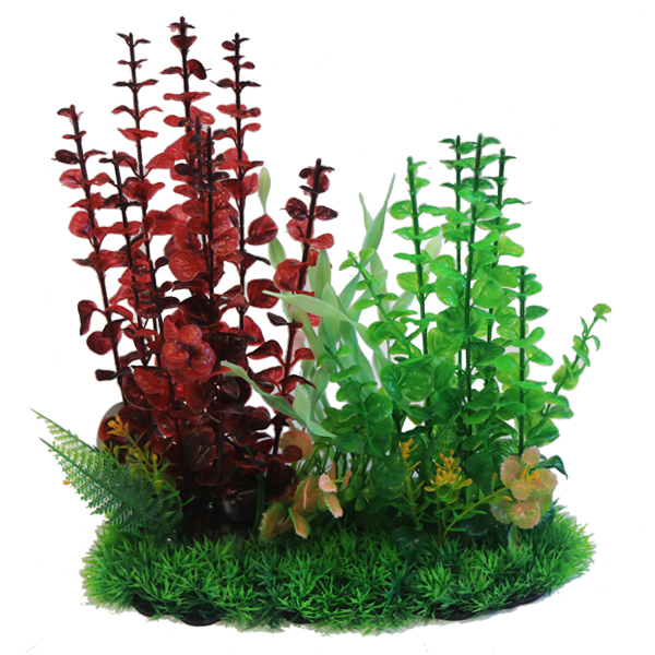 Betta 13" Red & Green Plastic Plant • Homeleigh Garden Centres