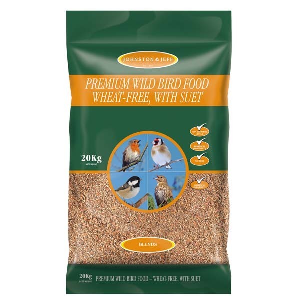 Johnston & Jeff Premium Wild Bird - Wheat Free - With Suet 20kg