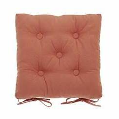 Seat Pad With Ties Terracotta