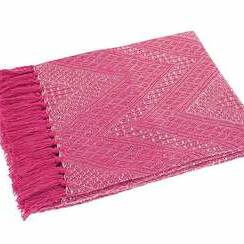 RECYCLED COTTON THROW 127X152CM - PINK