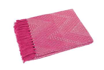 RECYCLED COTTON THROW 127X152CM - PINK