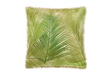 Embroidered Palm Cushion Green