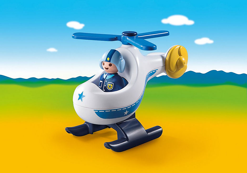 PLAYMOBIL 9383 1.2.3 POLICE HELICOPTER WITH MOVABLE ROTOR BLADE