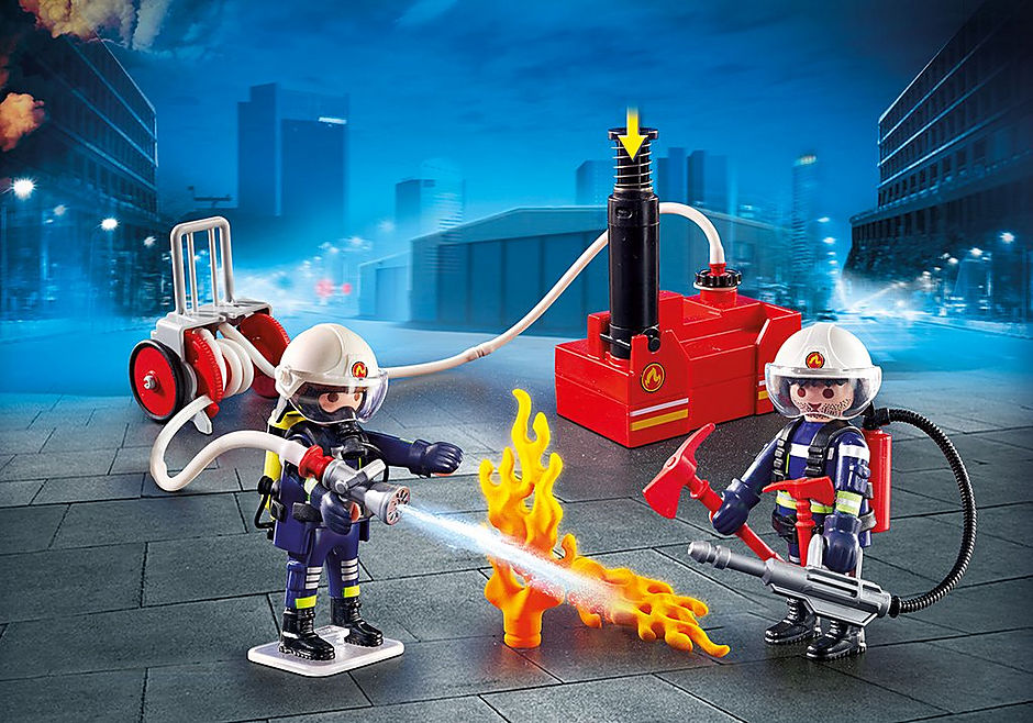 PLAYMOBIL 9468 CITY ACTION FIREFIGHTERS WITH WATER PUMP