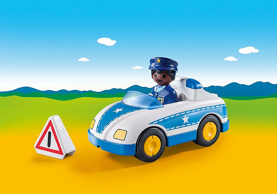 PLAYMOBIL 9384 1.2.3 POLICE CAR WITH TRAILER HITCH