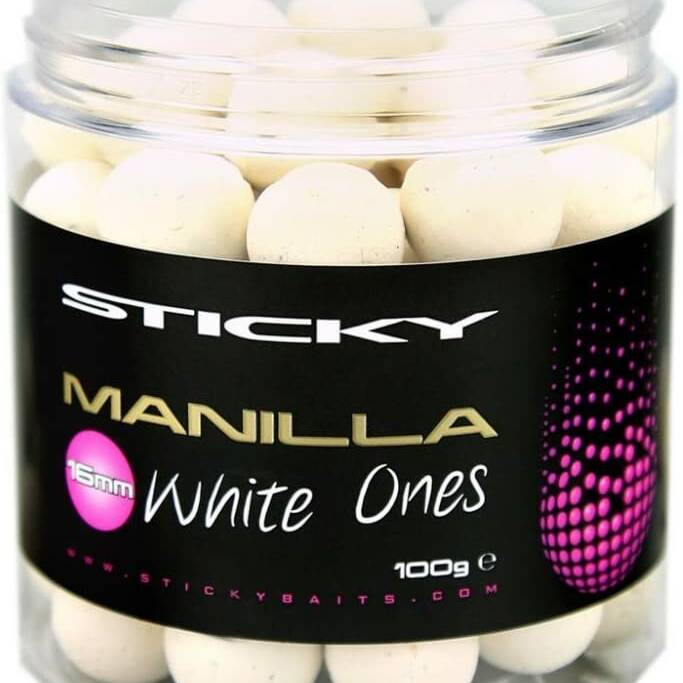 Sticky Baits Manilla White Ones 16mm 100g Pot