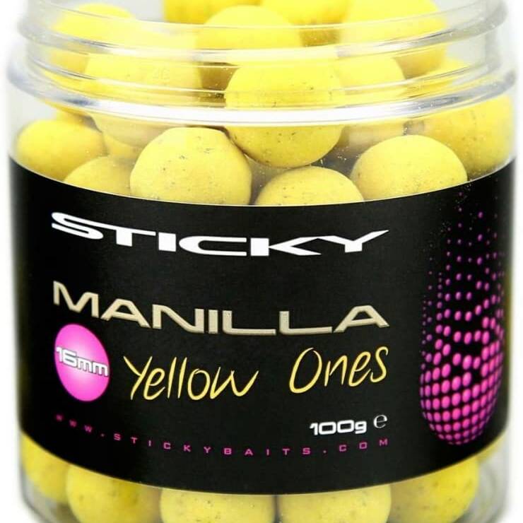 Sticky Baits Manilla Yellow Ones 16mm 100g Pot