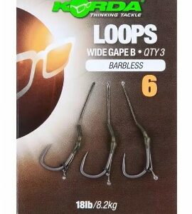 Korda Loops Wide Gape B Size 6 Barbless