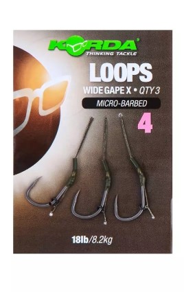 Korda Loops Wide Gape X Size 4 Micro Barbed 