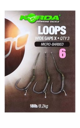 Korda Loops Wide Gape X Size 6 Micro Barbed 