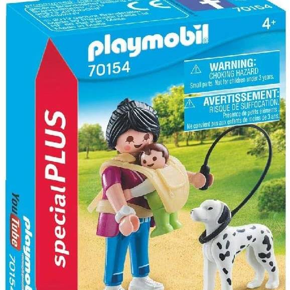 PLAYMOBIL MOTHER WITH BABY & DOG