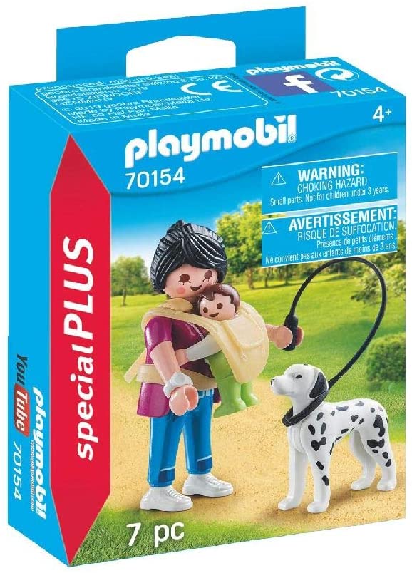 PLAYMOBIL MOTHER WITH BABY & DOG