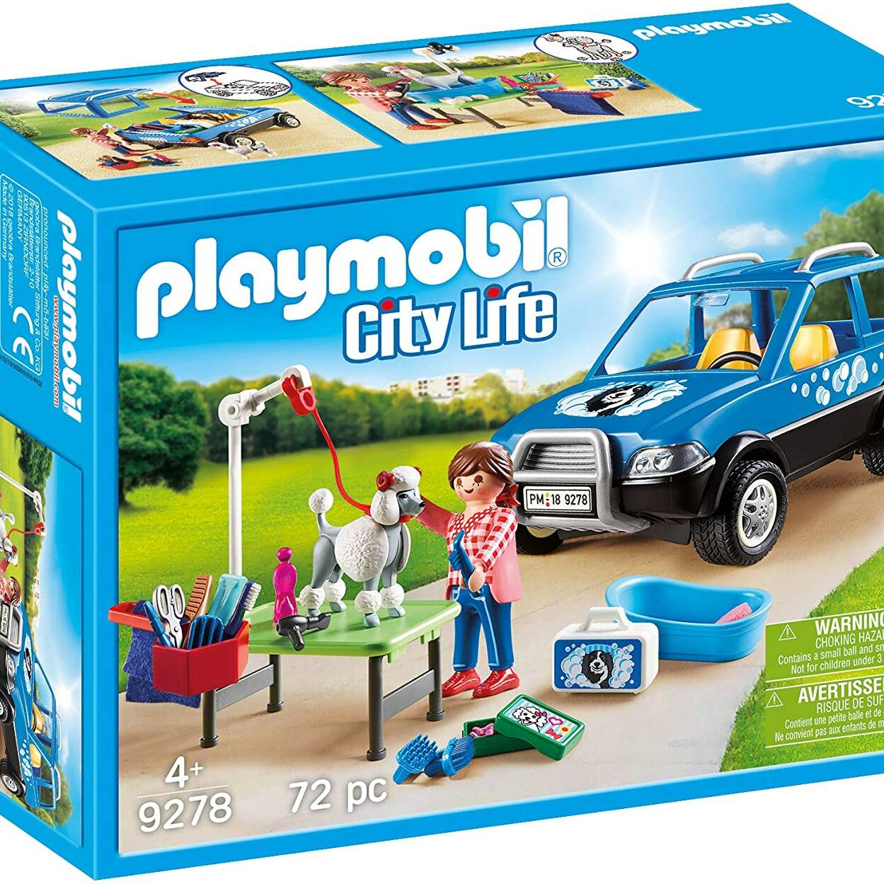 PLAYMOBIL 9278 CITY LIFE MOBILE PET GROOMER WITH REMOVEABLE ROOF