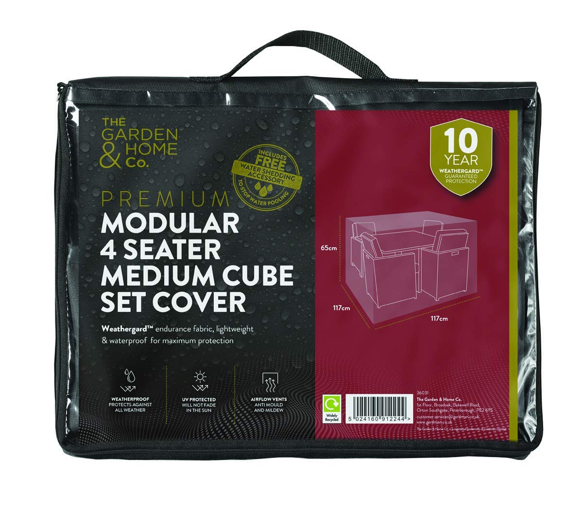 Gardman 4 Seat Med Cube Cover Grey 38031