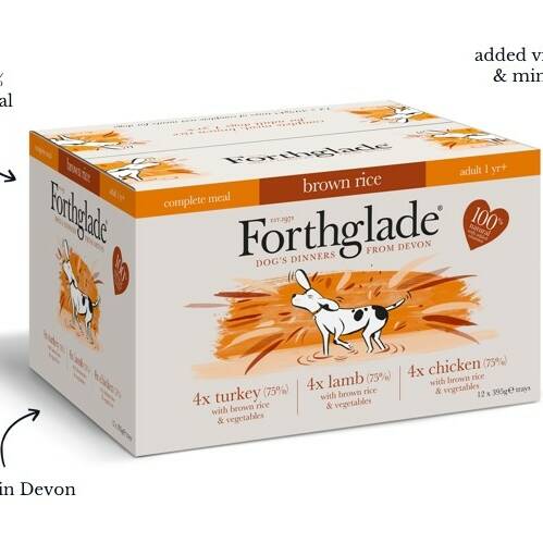 Forthglade Complete Adult Multicase (Chicken, Lamb, & Turkey) with Brown Rice 12 x 395g