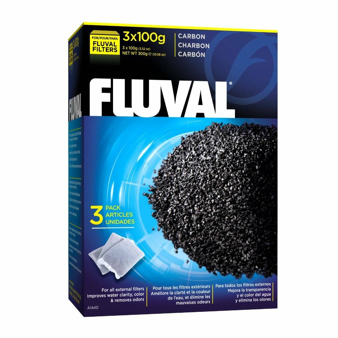 Fluval Activated Carbon 3 x 100g Bags