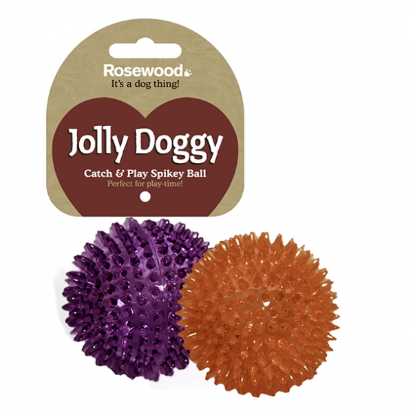 Jolly Doggy Catch & Play Spikey Ball Dog Toy