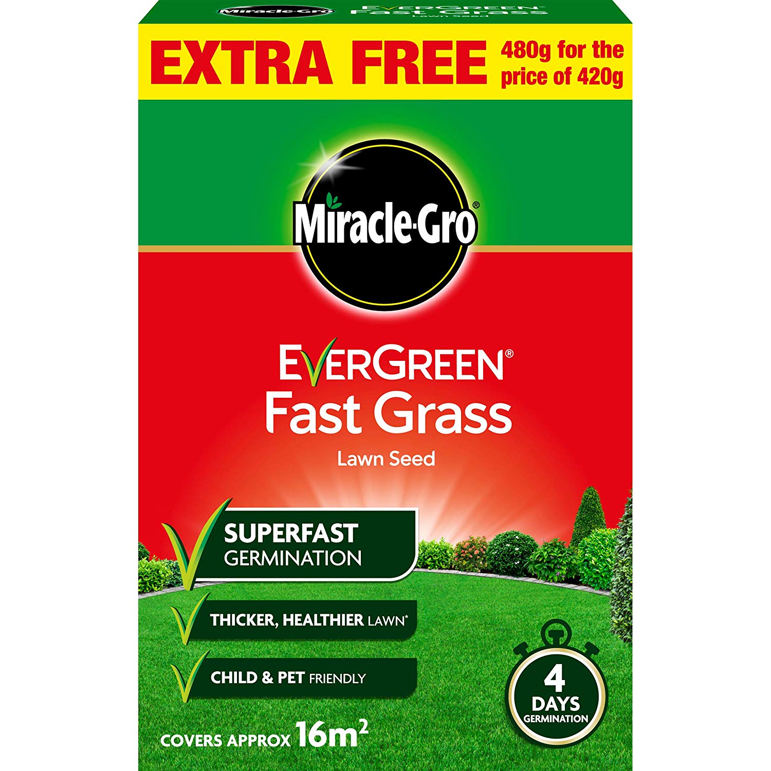 Miracle-Gro Fast Grass Seed 480Gm