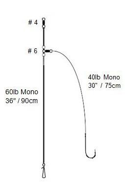 Cox And Rawle Distance Single Hook Clipped Down Rig Size 3/0
