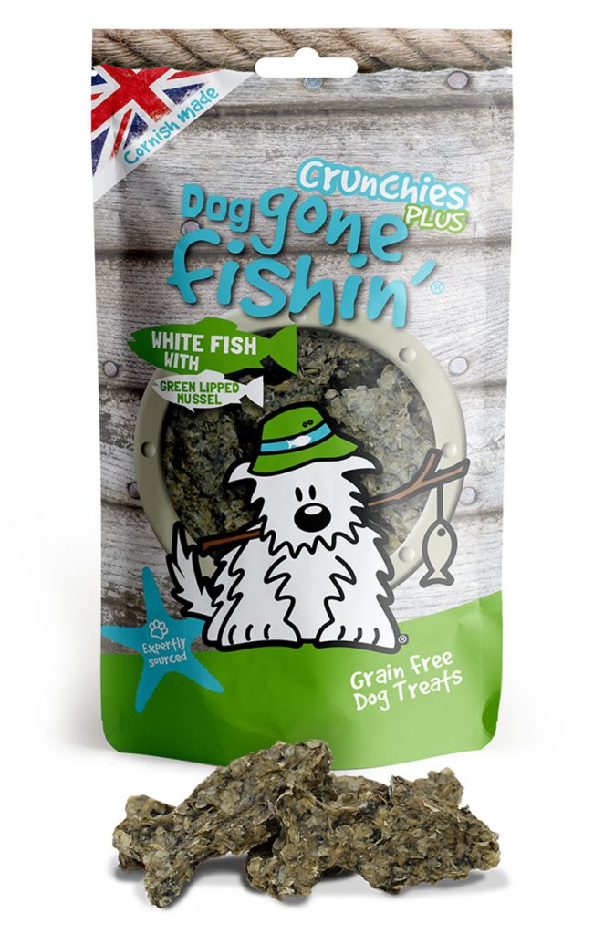 Dog Gone Fishin' White fish with Green Lipped Mussel Crunchies PLUS 75g 