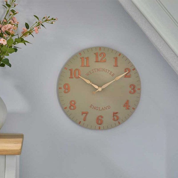 S/G Westminster Indoor/Outdoor Sandstone Clock 12