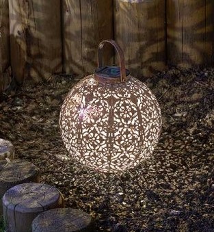 S/G Damasquette Solar Lantern - Cream