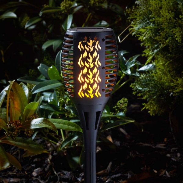 S/G Compact Solar Flaming Torch - Black 4pc Carry Pack 