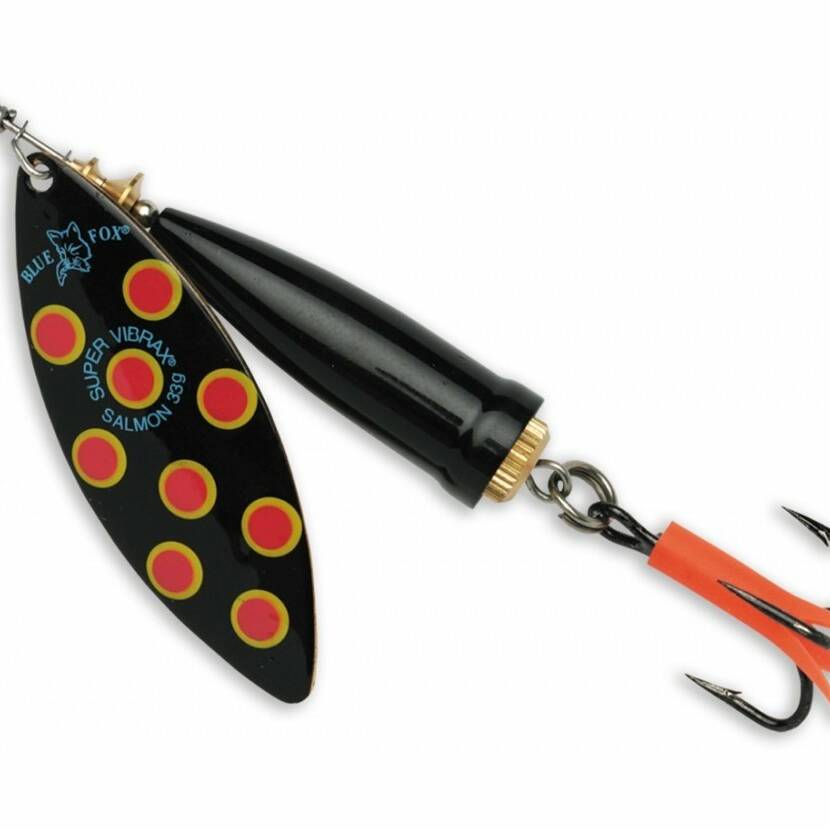 Blue Fox Vibrax Salmon Hot Pepper Spinner 1-3/16 33g