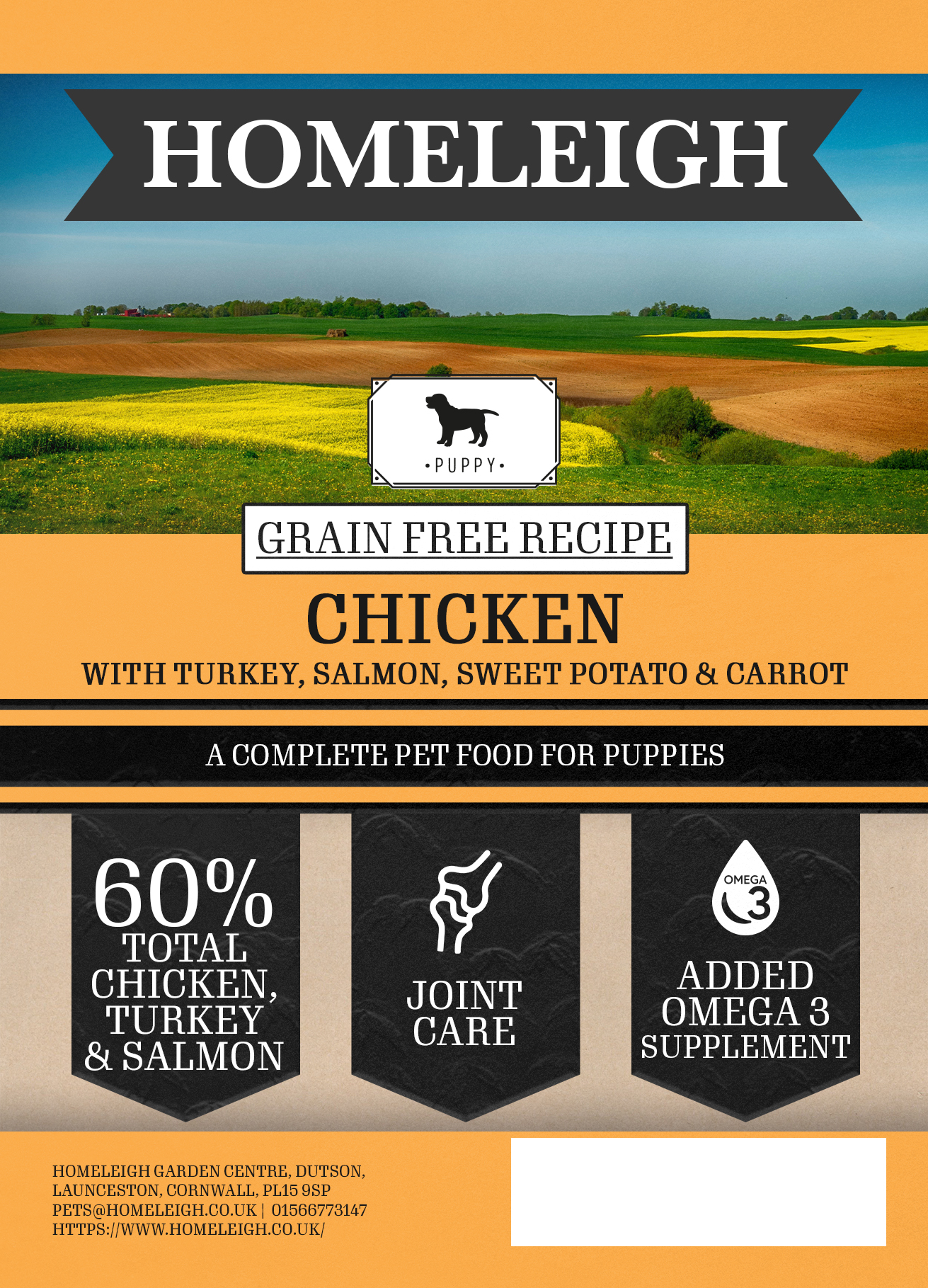 Grain free Puppy Chicken, Turkey & Salmon 2kg