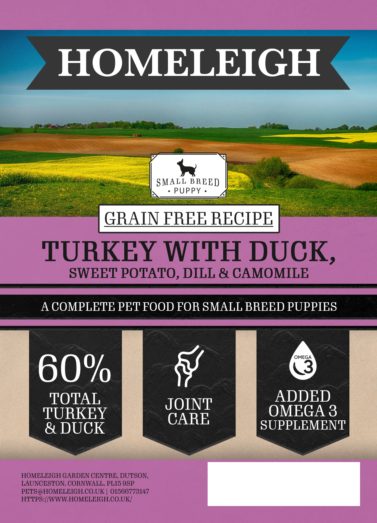 Homeleigh Grain Free Puppy Turkey & Duck 2kg