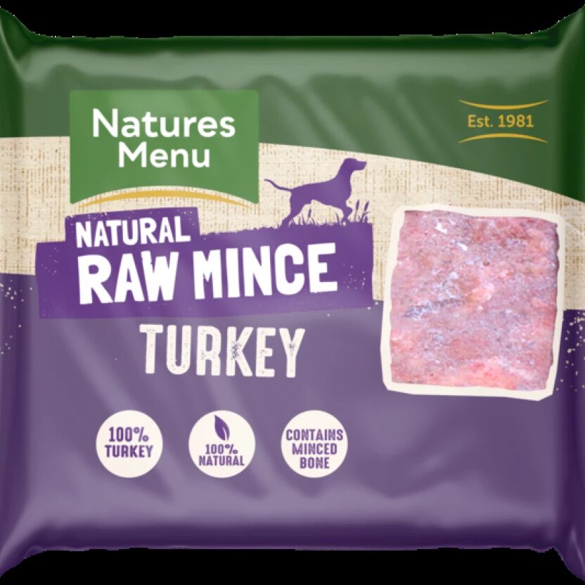 Natures Menu Dog Raw Frozen Minced Meats Turkey 400g