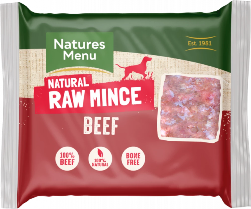 Natures Menu Dog Raw Frozen Minced Meats All Beef 400g