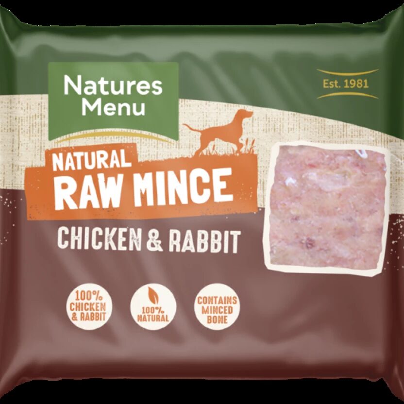 Natures Menu Dog Raw Frozen Minced Meats Chicken & Rabbit 400g