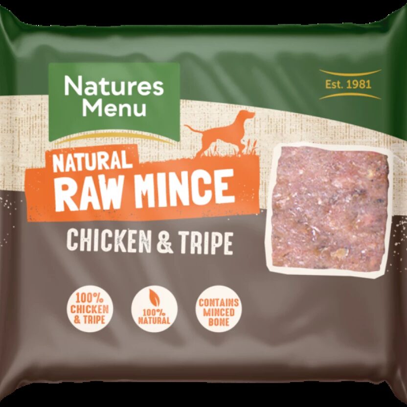 Natures Menu Raw Dog Frozen Minced Meat Chicken & Tripe 400g