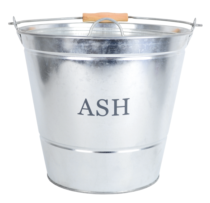 Ash Bucket With Lid - Galvanised