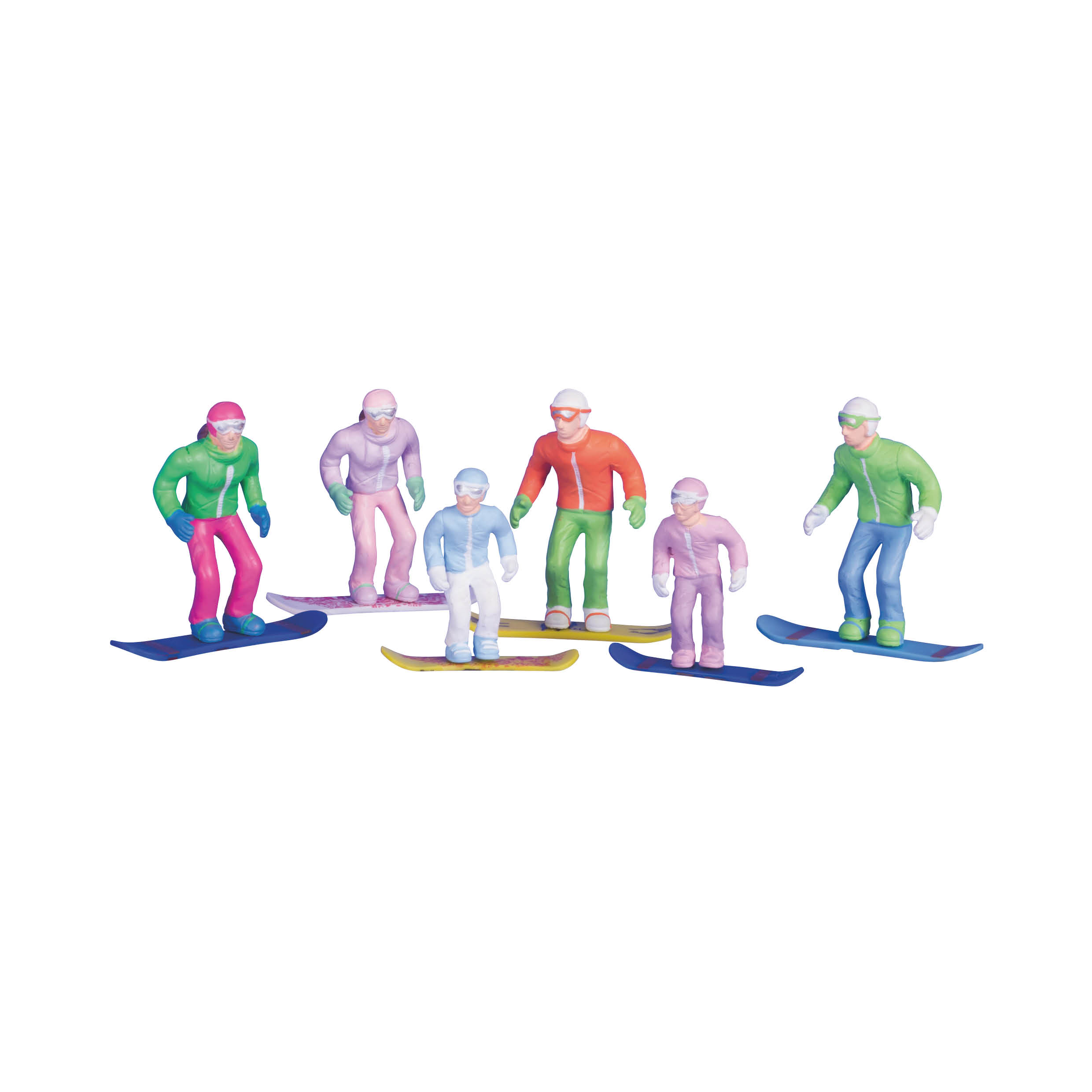 FIGURINES STANDING SNOWBOARD 6PC  1:32