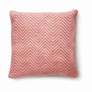 Hug Rug Woven Herringbone Cushion Coral Pink 45x45