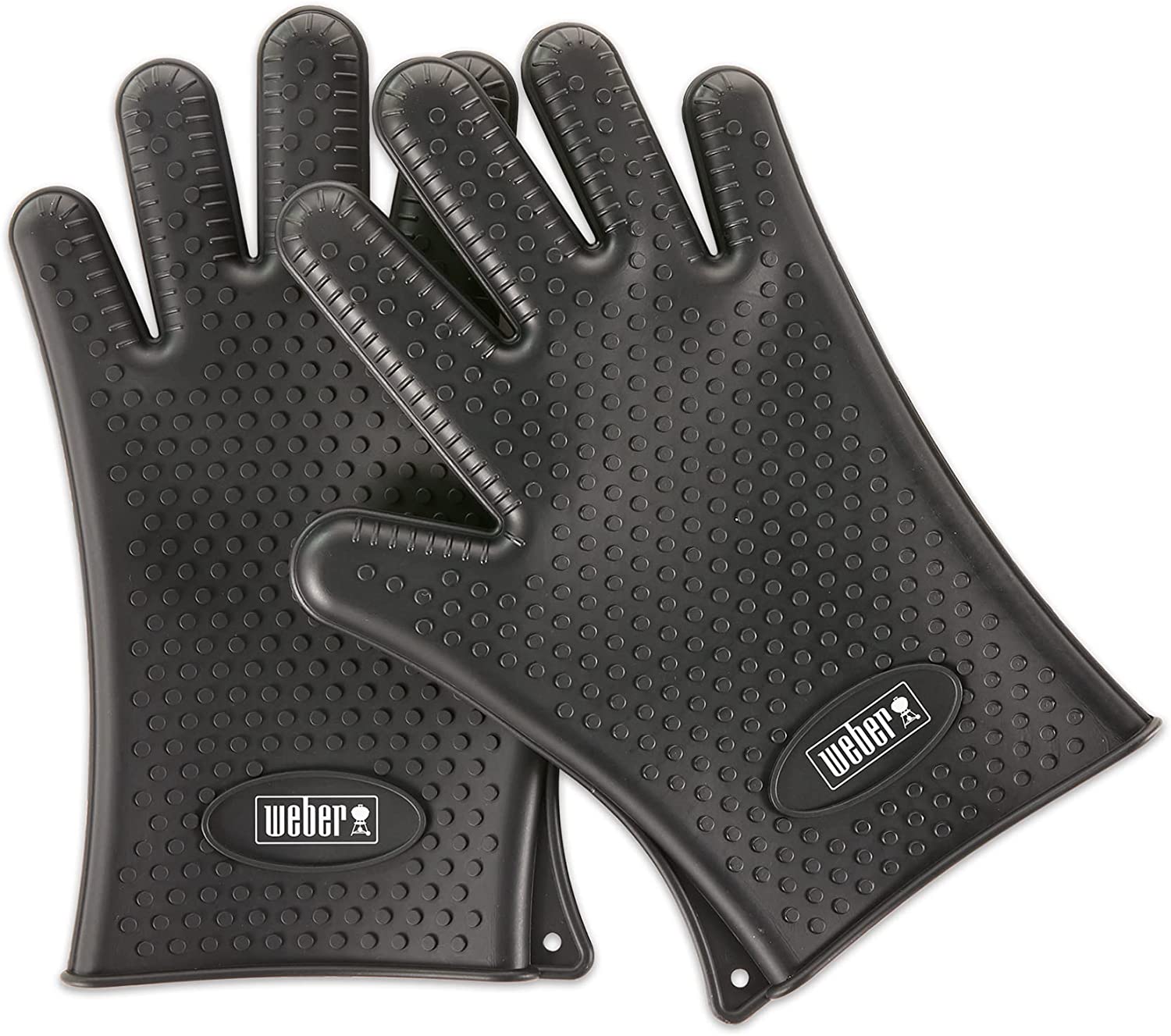 Weber 7017 Silicone Grilling Gloves, Black (7017)