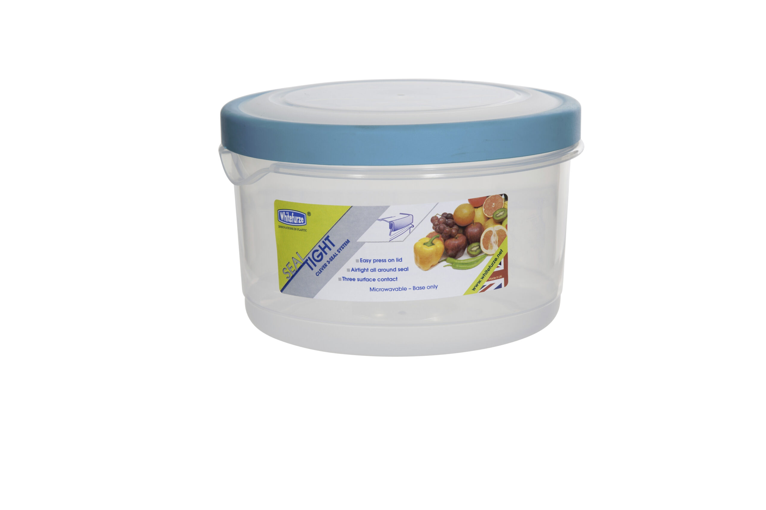 Whitefurze Round Seal Tight Container Teal 1.2L