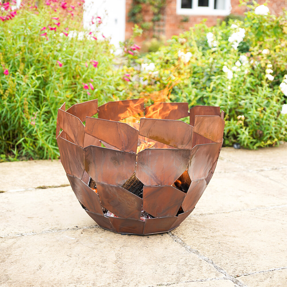 Ivyline Outdoor Metal Industrial Firebowl in Rust H43cm W61.5cm