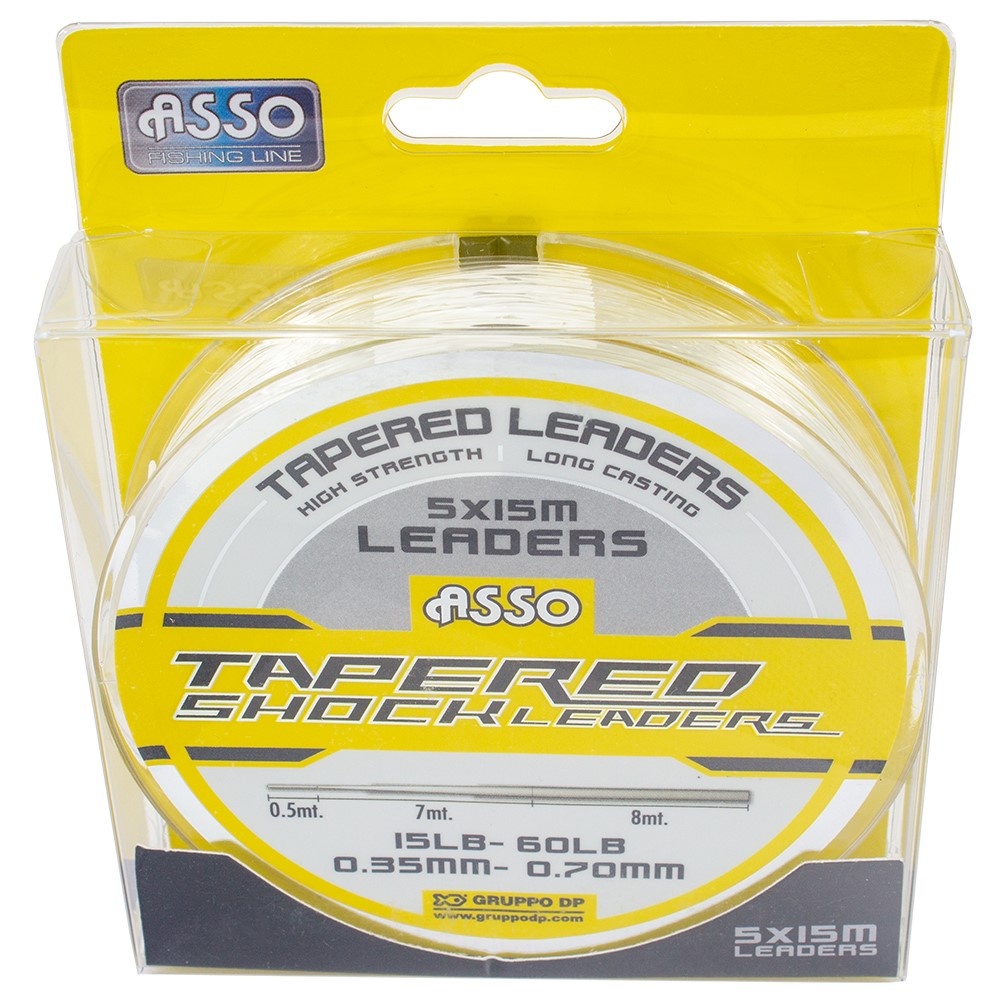 Asso Protector Tapered Leader Clear 15lb-60lb