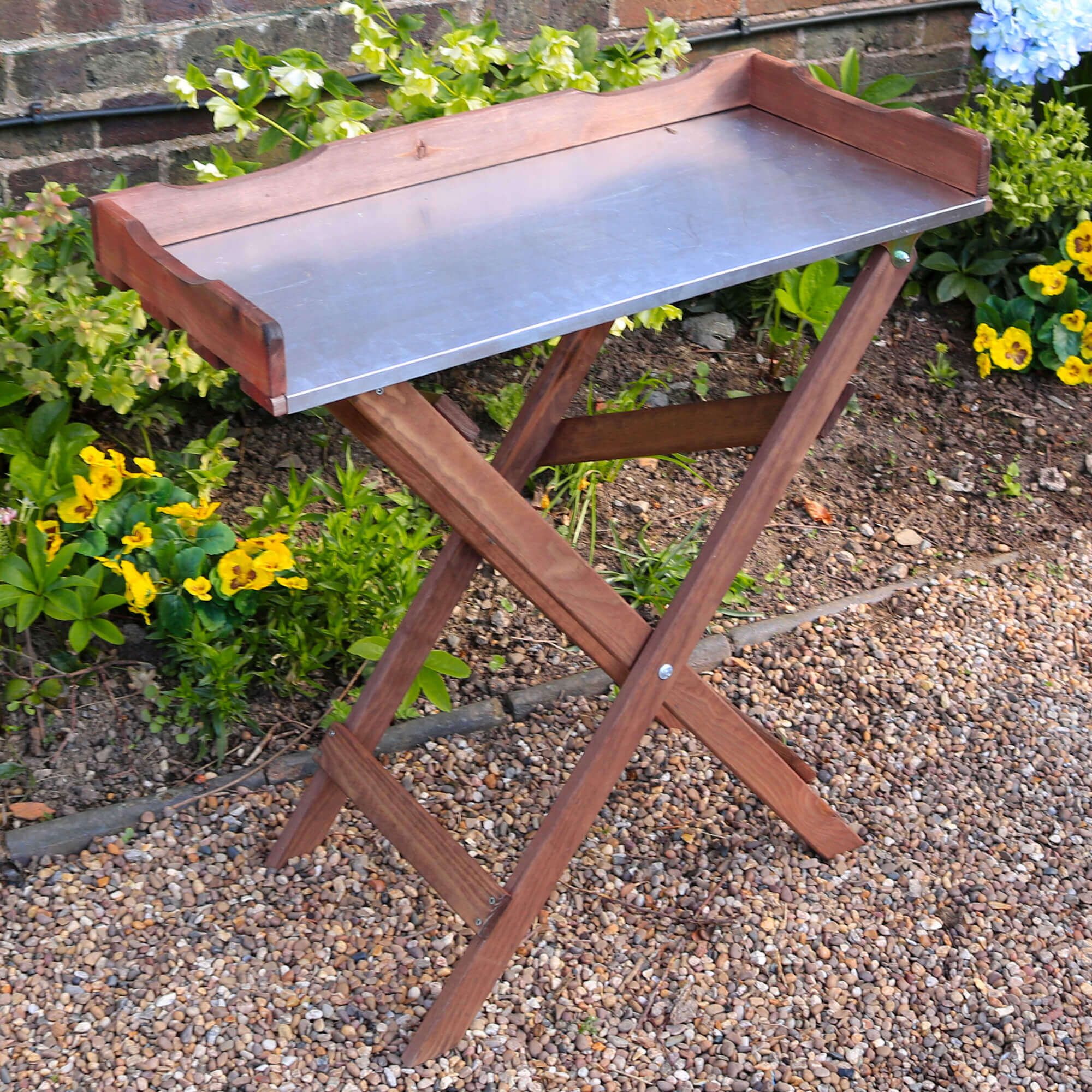 ZEST FOLDING POTTING TABLE WITH METAL TOP