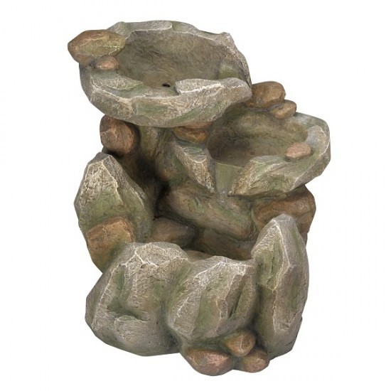 Smart Solar Rock Fall Water Feature
