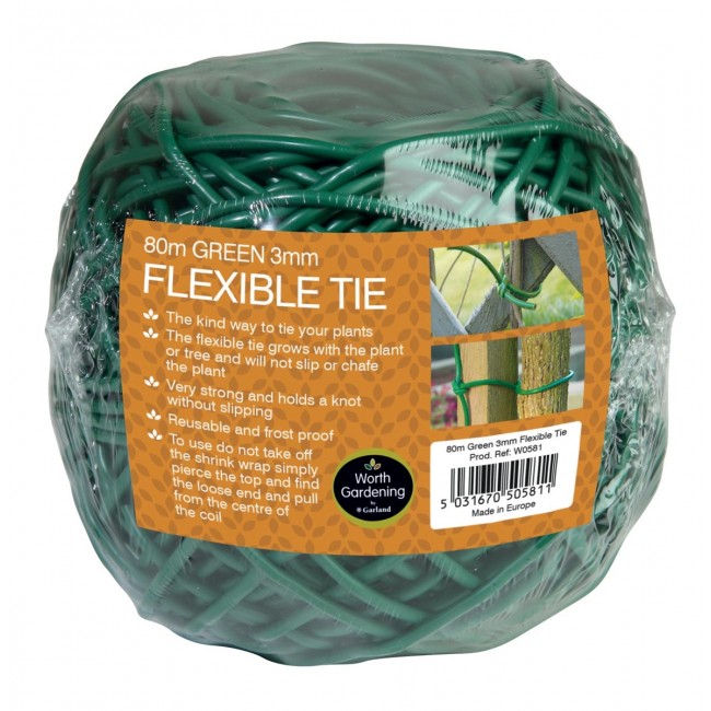 Garland 80m Flexible Tie Green 3mm